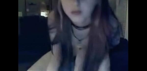  Liz Vicious Skinny Goth Teen Naked Webcam Strip Dildo